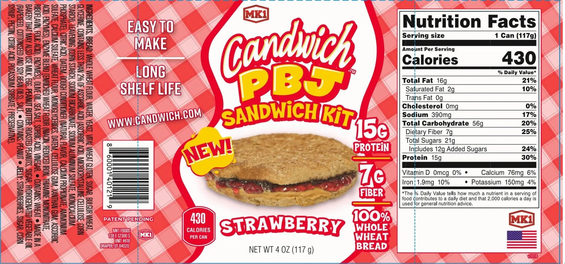 A sandwich kit with a strawberry flavor.
